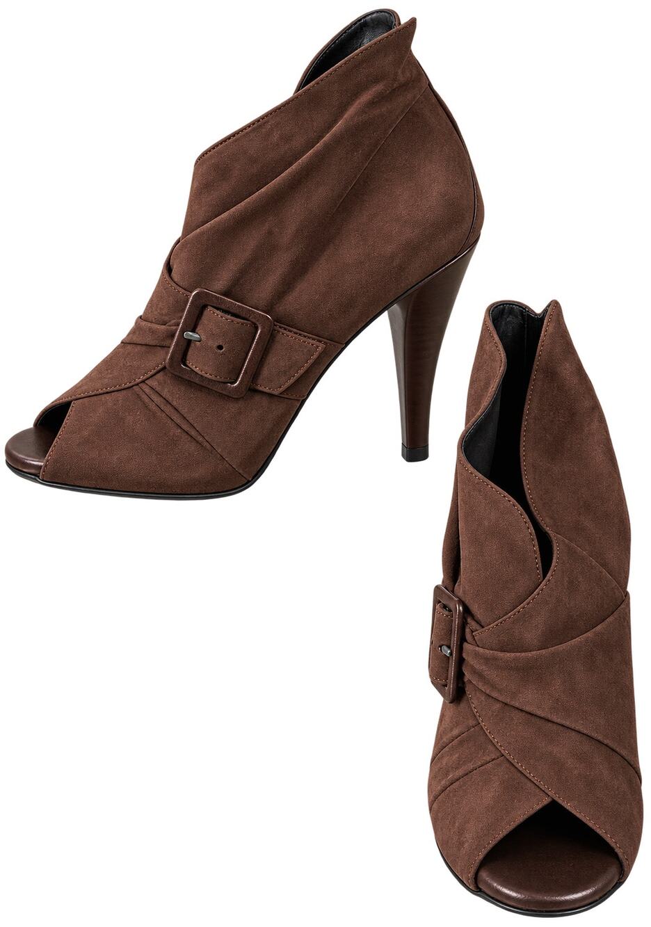 Donald Pliner Suede Leather Boot Shoe New Open-Toe Buckle Bootie $445 NWT Sz 11